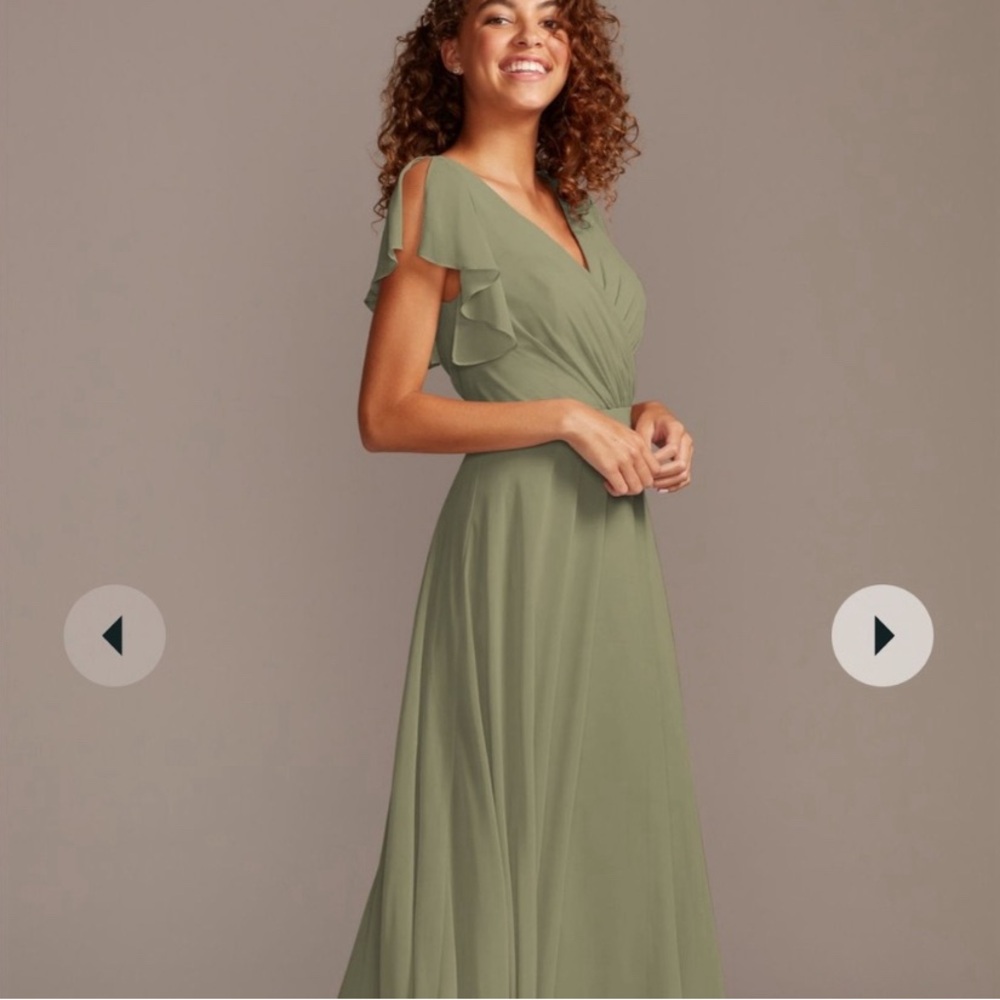 David’s Bridal bridesmaid dress with flutter sleeve full skirt (size 2)